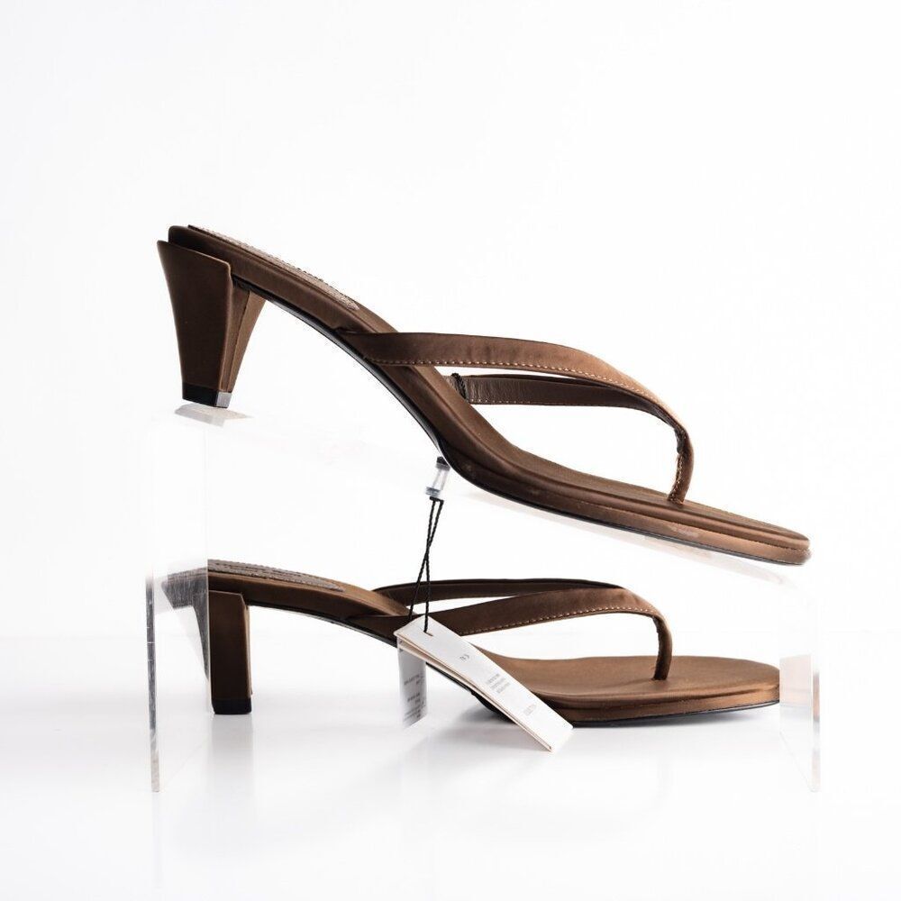 Massimo Dutti Womens Satin Heeled Sandals Copper Bronze US 8 EU 39 NWB LimitedEd - Picture 7 of 9
